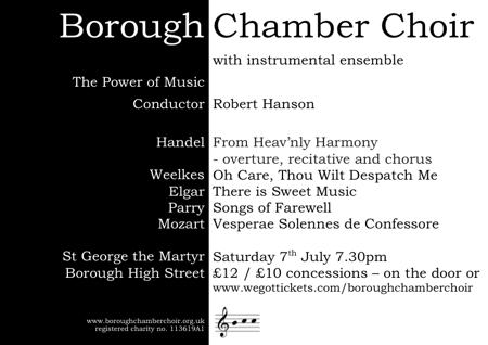 Borough Chamber Choir at St George the Martyr