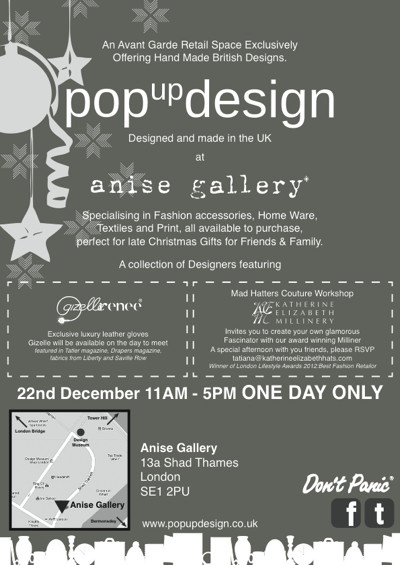 Pop Up Design at Anise Gallery