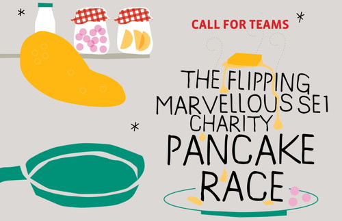 The Flipping Marvellous SE1 Charity Pancake Race at The Scoop at More London