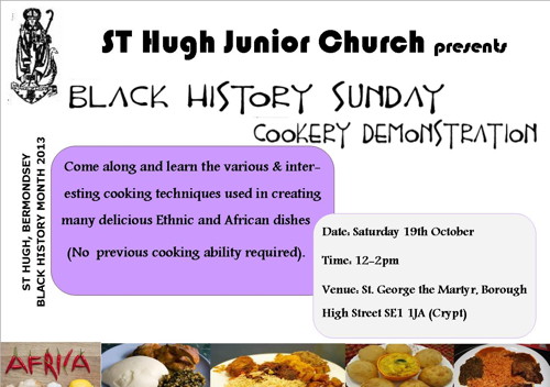 Black History Sunday Cookery Demonstration at St George the Martyr