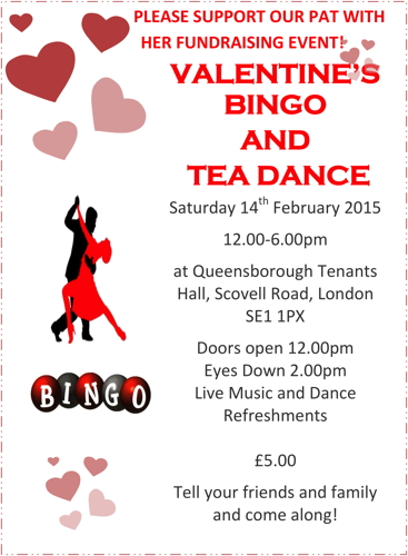 Valentine's Bingo and Tea Dance at Queensborough Community Centre