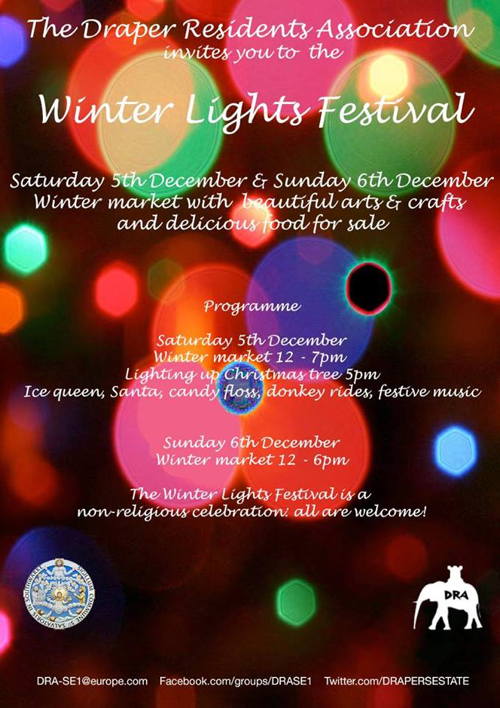 Winter Lights Festival at Elephant & Castle Southern Junction