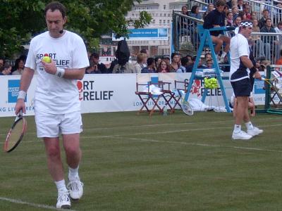 Angus Deayton and Pat Cash