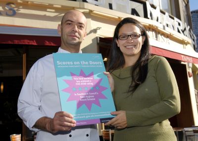 Jose Pizarro from Tapas Brindisa with Cllr Lisa Ra