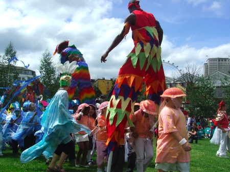 The carnival procession ended on Waterloo Millenni