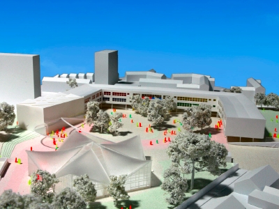 Model of the new Globe Academy on Harper Road