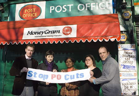 Councillors and MP outside Dockhead Post Office