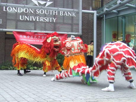 Lion dance in London Road