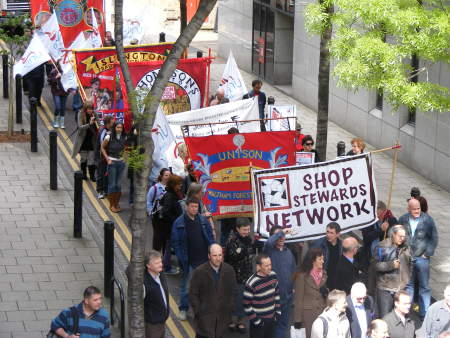 The march makes its way along Park Street