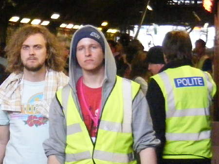 Stewards wore 'Polite' fluorescent jackets