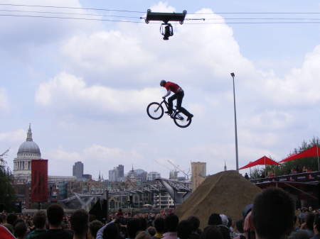 Mountain biking on Bankside