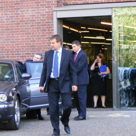 Gordon Brown leaving Tate Modern on Thursday