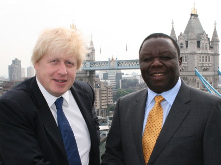 Boris Johnson and Morgan Tsvangirai