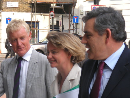 Iain Tuckett, Yvette Cooper and Gordon Brown