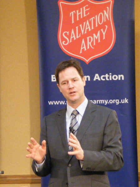 Nick Clegg speaking at Elephant & Castle