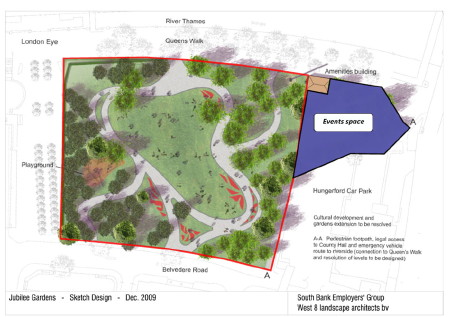 Stalled Jubilee Gardens revamp gets £1.5 million from Transport for London