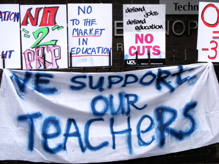 Demonstration outside London South Bank University