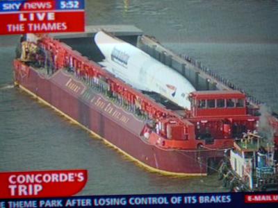 Concorde on the Thames in 2004