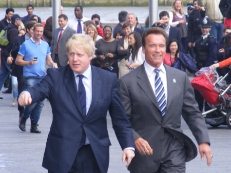 Boris and Arnie take a bike ride through Potters Fields Park