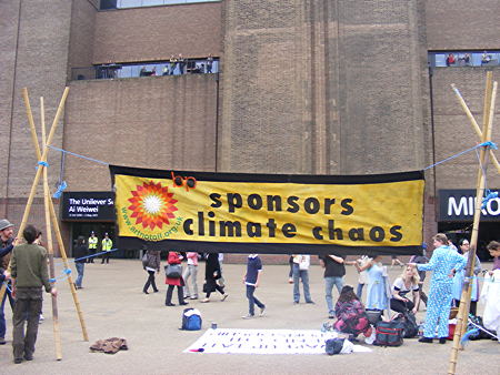 'Art not Oil' anti-BP flashmob protest in Tate Modern Turbine Hall