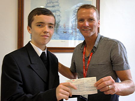 Former England footballer Geoff Thomas visits London Nautical School