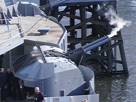 HMS Belfast celebrates four decades in Pool of London with 40-gun salute