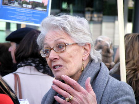 Vanessa Redgrave joins City Hall protest [15 December 2011]