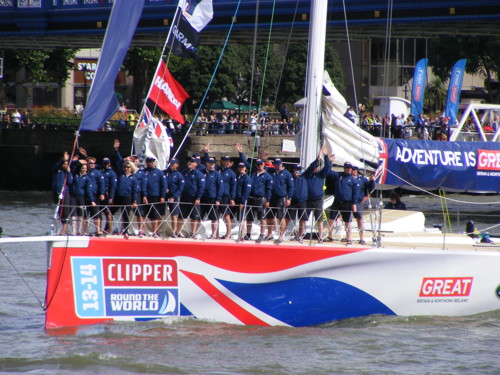 Round the world yacht race competitors set off from Tower Bridge