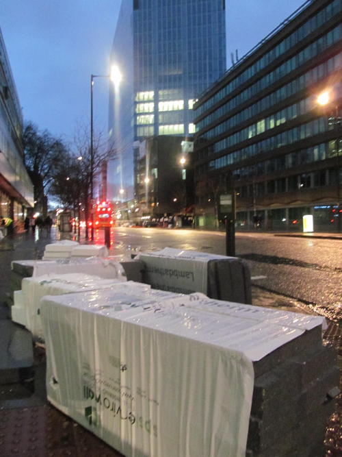 Fence blocks Blackfriars Road as storm scatters building materials