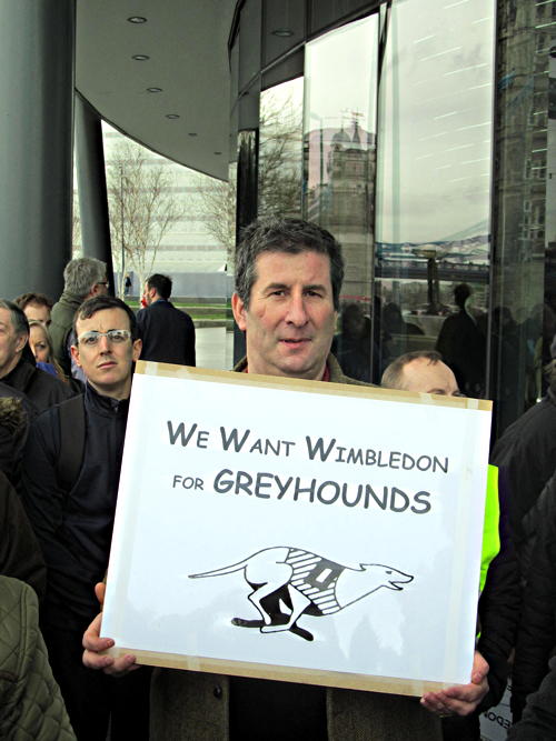 Greyhounds at City Hall as Boris is urged to save Wimbledon track