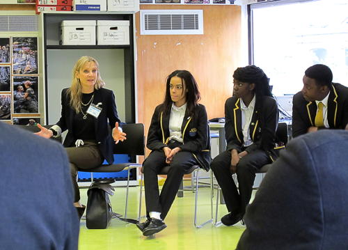 Actress Lesley Sharp visits Globe Academy