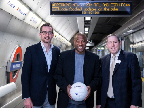 Former England footballer John Barnes at Southwark Tube Station