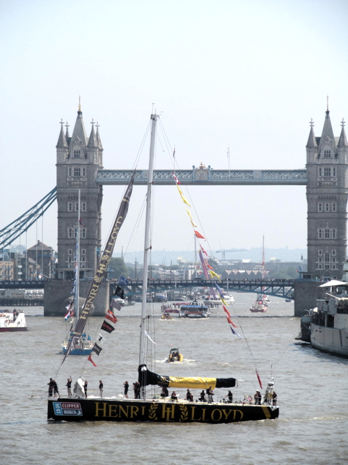 Sailing yachts return to Tower Bridge after round-the-world race