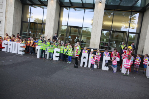 Kids join Greenpeace Lego protest outside South Bank Shell Centre