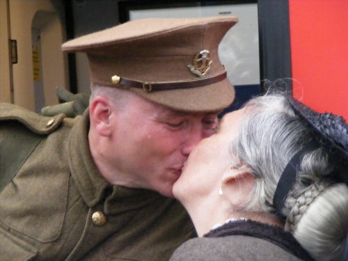 WW1 troop mobilisation reenactment at Waterloo Station