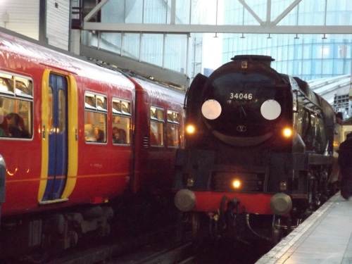 Steam engine at Waterloo Station for special trip