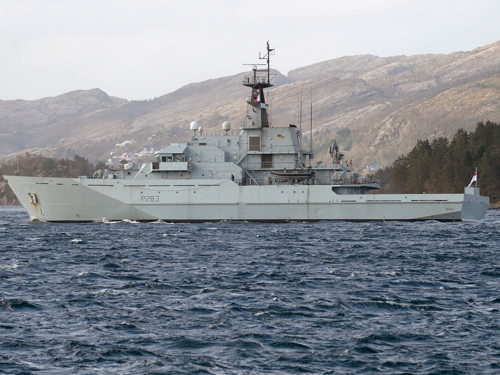 HMS Mersey visits the Thames