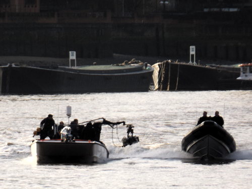 James Bond movie Spectre filming on River Thames