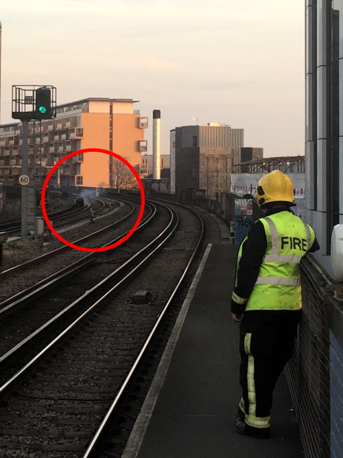 Fire on Elephant & Castle rail bridge sends ashes onto pavement