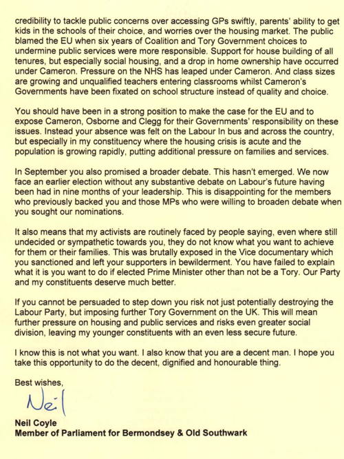 Neil Coyle MP resigns from Jeremy Corbyn’s team