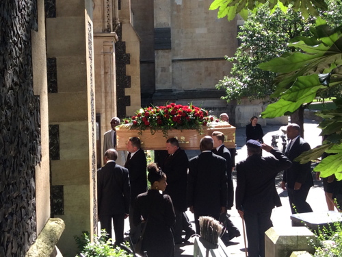 Funeral of Sam King MBE held at Southwark Cathedral