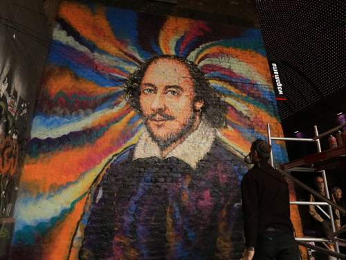 Shakespeare mural appears in Clink Street tunnel