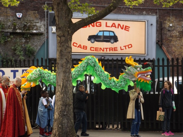 St George’s Day procession led by dragon