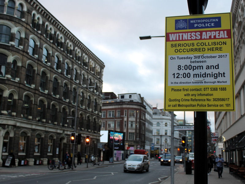 Southwark Street: police appeal for witnesses to collision