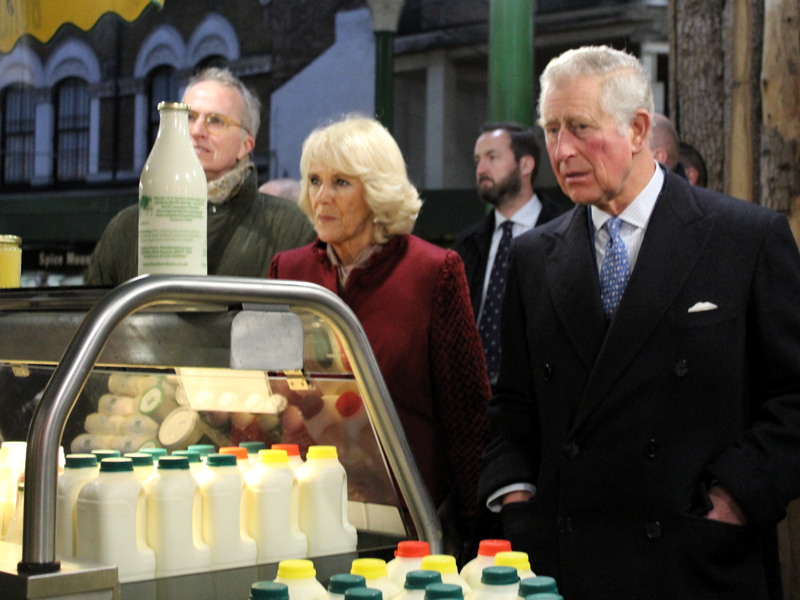 The royal couple at the Hook & Son organic raw mil