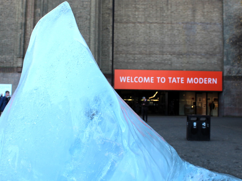 Giant ice blocks left to melt to highlight climate change