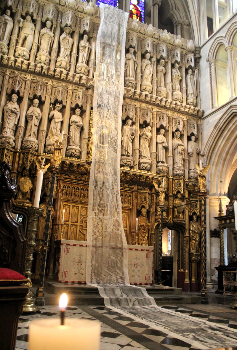 Footfall art installation at Southwark Cathedral during Lent