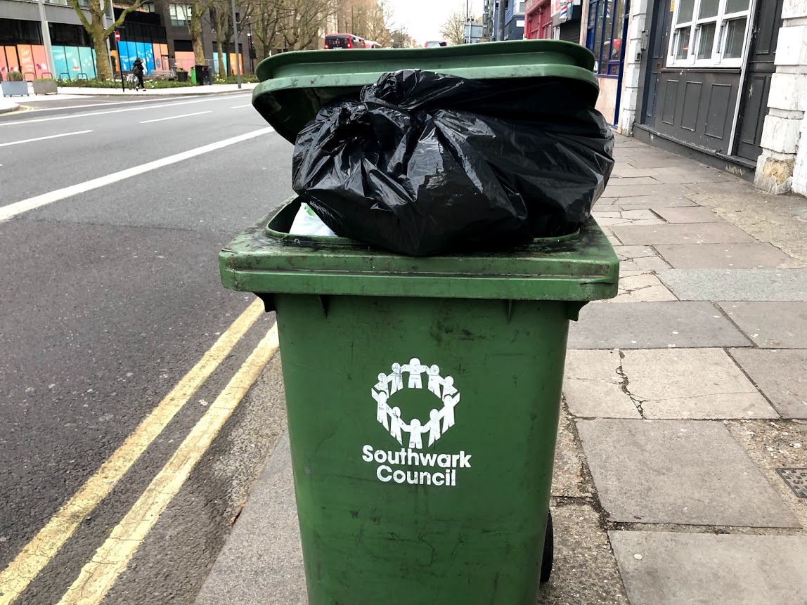Southwark: deliveries of new bins and recycling bags suspended