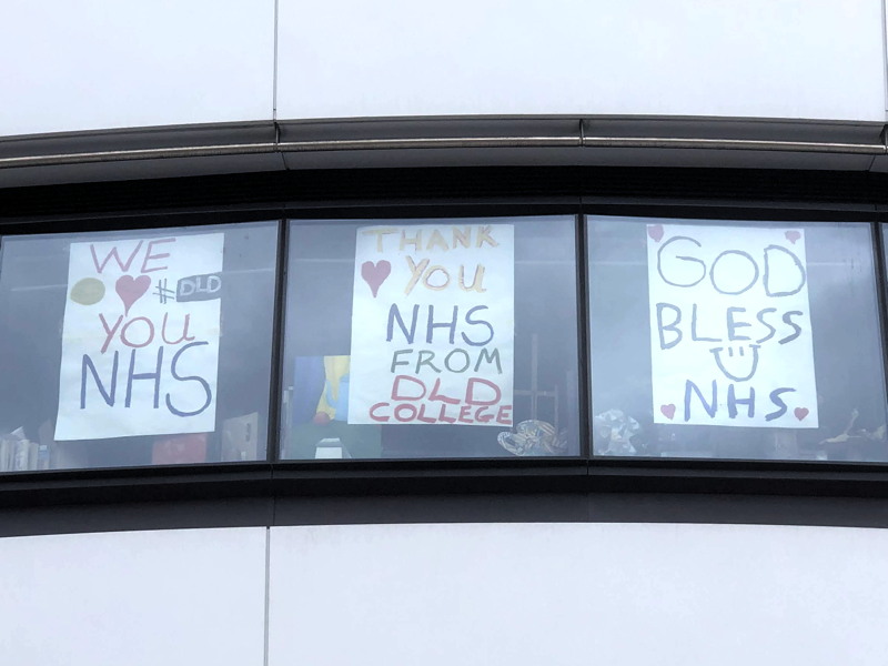 Boarding school pupils make ‘thank you’ posters for NHS staff