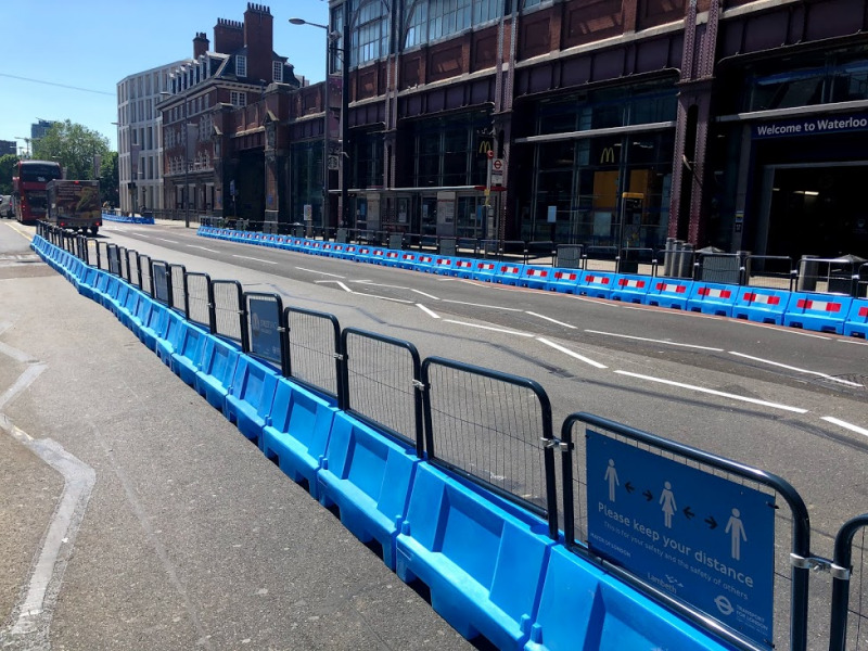 Waterloo Road pavements widened for social distancing